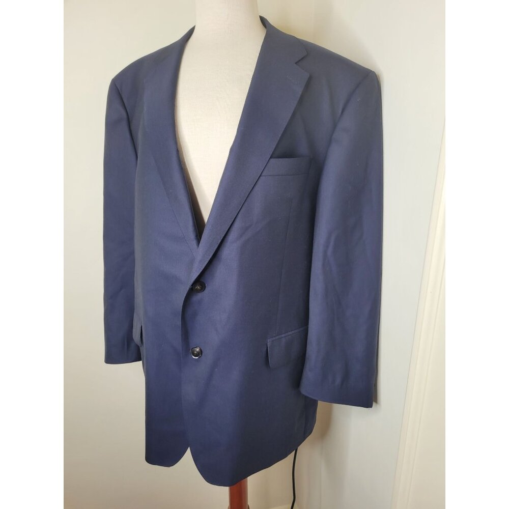 Paul Beverly Mens Navy Blazer 46R Classic Preppy Academia Professor core